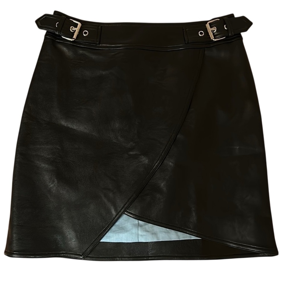 LF Black Faux Leather Skirt